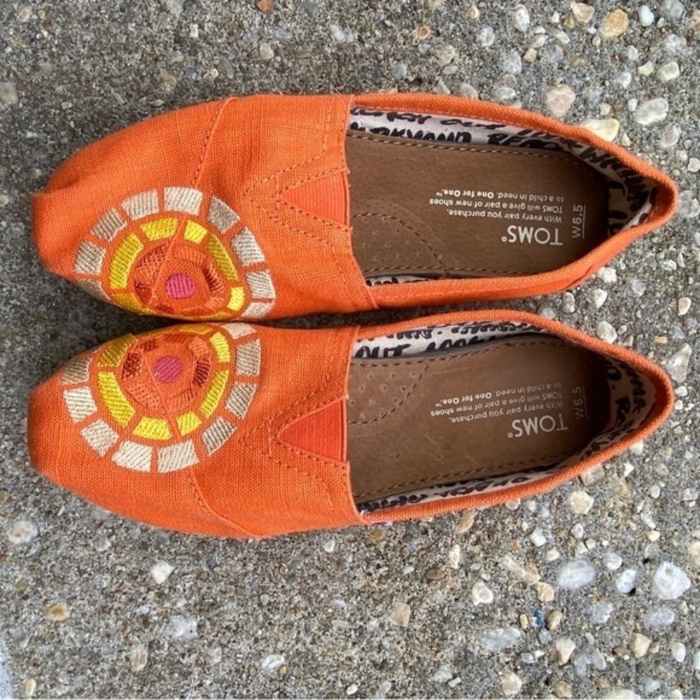 TOMS Charlize Theron Orange Flats 6.5